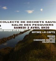 Collecte de déchets sauvages aux Salins des Pesquiers