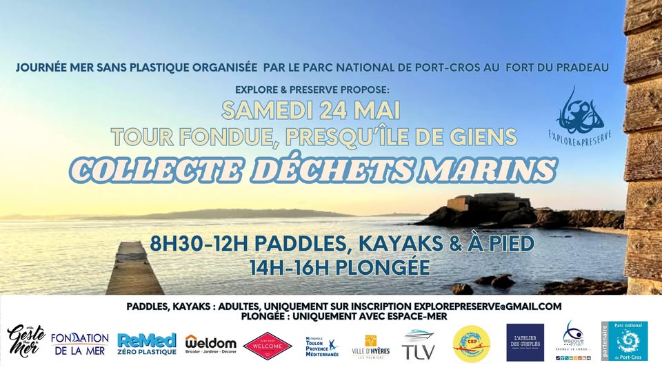 Tour Fondue, collecte paddle/kayak, plongée à pied